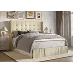 Cama plataforma tapizada capitoné