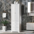 Mueble Alto de Baño con 3 Cajones – Blanco