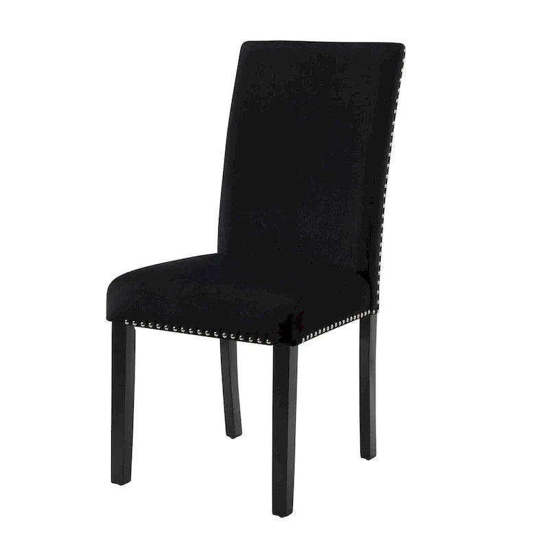 Sillas de Comedor de Terciopelo con Tachuelas, Juego de 2