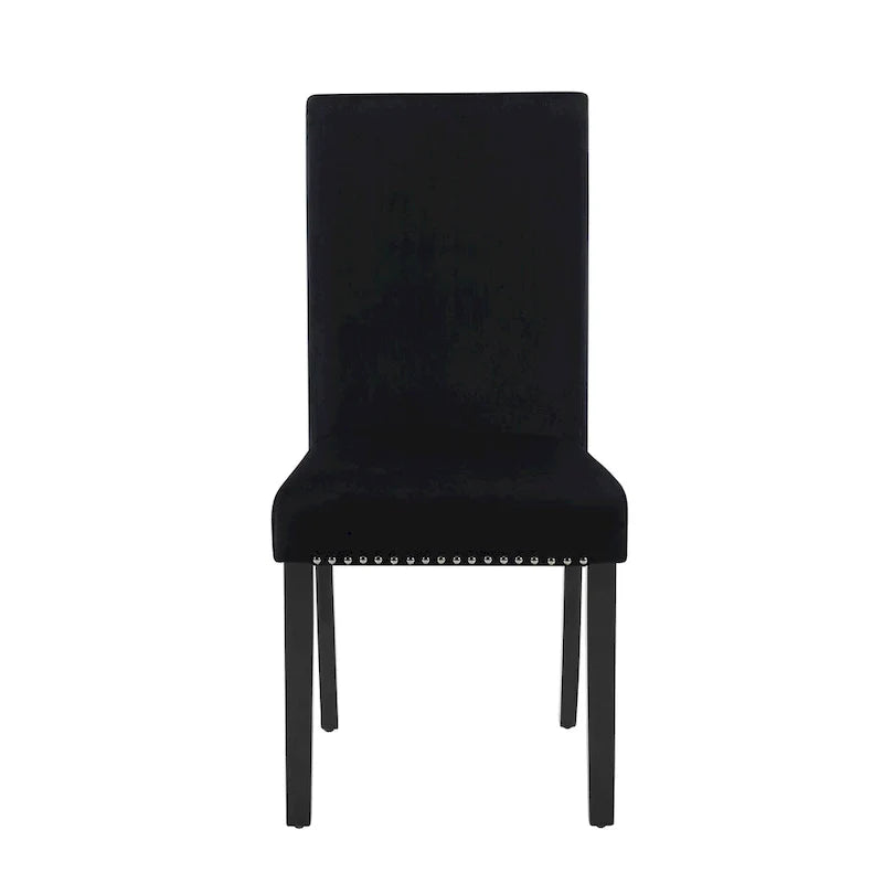 Sillas de Comedor de Terciopelo con Tachuelas, Juego de 2