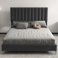 Estructura de Cama con Cabecero de Terciopelo Ajustable – Capacidad de 362 kg