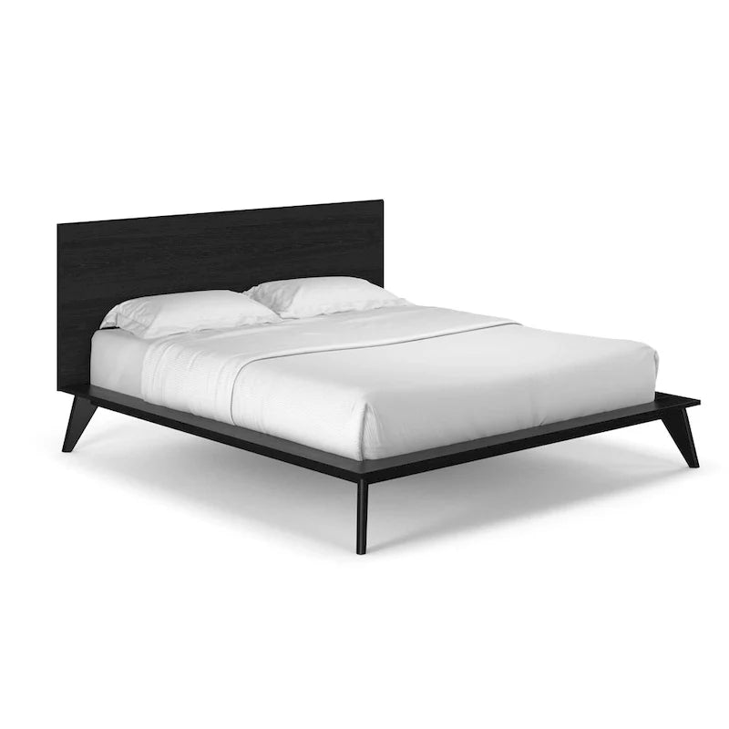 Cama King Size con plataforma y cabecero de madera