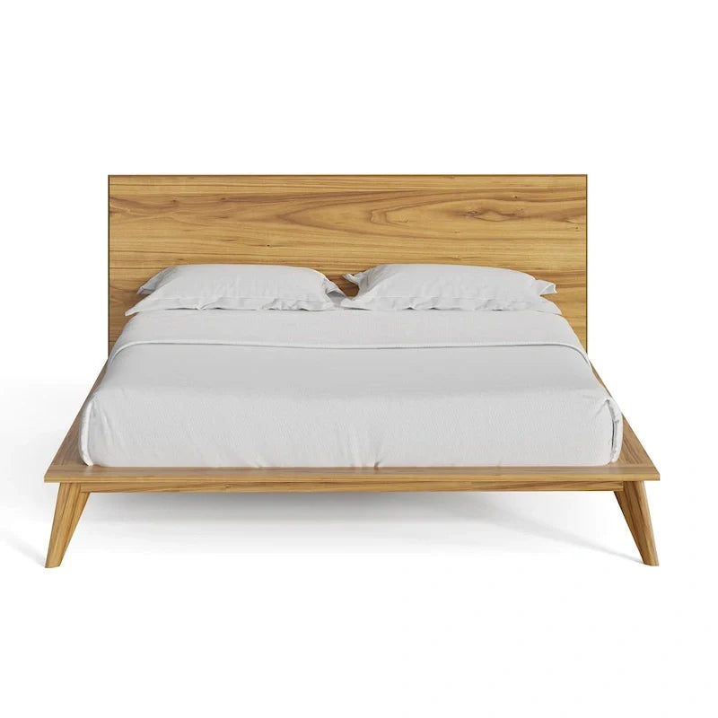 Cama King Size con plataforma y cabecero de madera