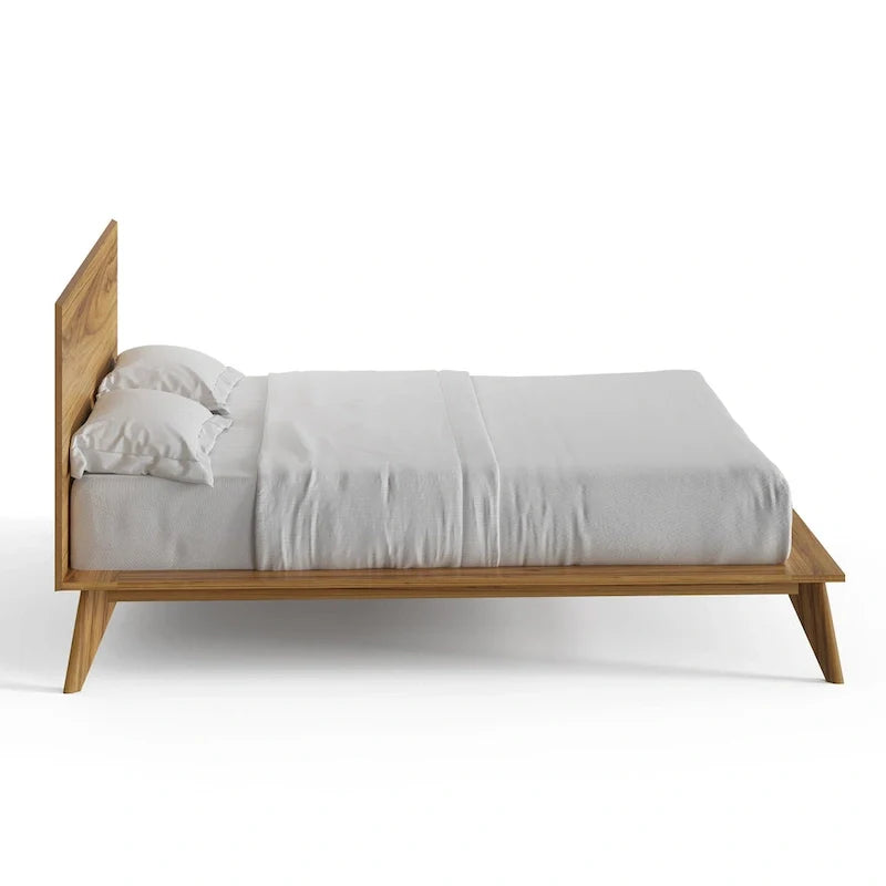 Cama King Size con plataforma y cabecero de madera