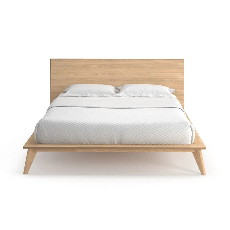 Cama King Size con plataforma y cabecero de madera