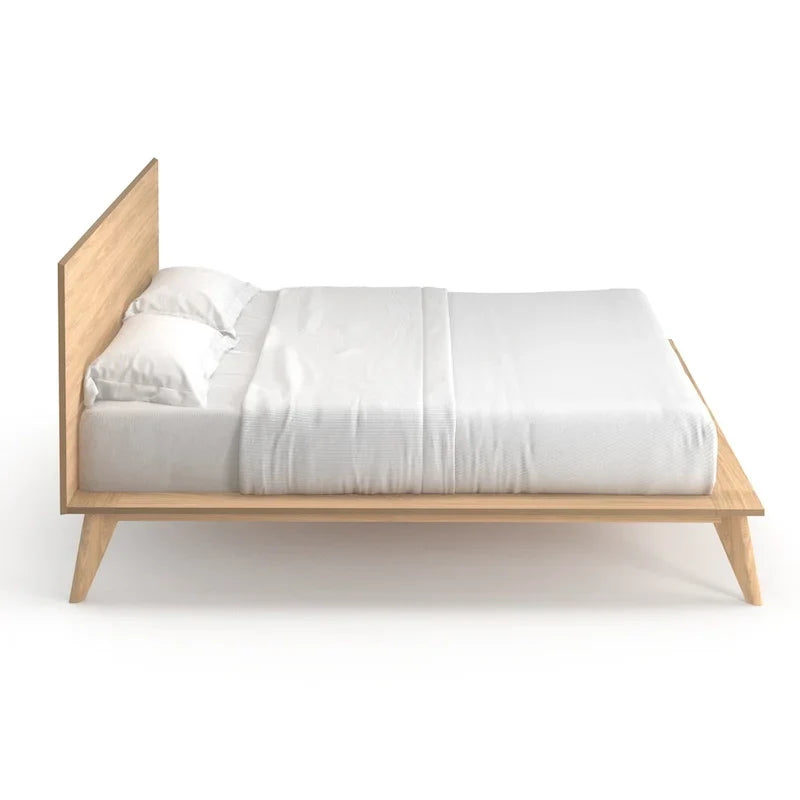Cama King Size con plataforma y cabecero de madera
