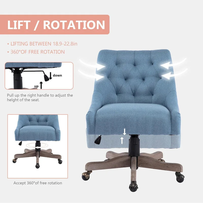 Sillón giratorio de 360° con altura regulable para salón