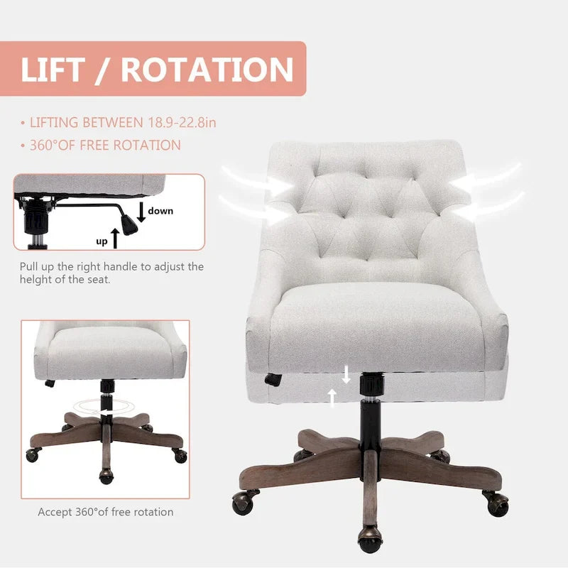 Sillón giratorio de 360° con altura regulable para salón