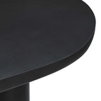 Mesa de comedor ovalada de 72 pulgadas con acabado efecto hormigón y base de doble pedestal