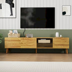 Mueble de TV de mediados de siglo de 70" con almacenamiento de 3 puertas