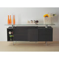 Aparador lacado de 71" con puertas correderas de cristal esmerilado